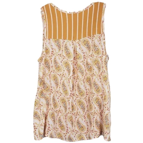 Tru Self size medium gold stripes, paisley sides & back, lace down front EUC - Picture 14 of 16